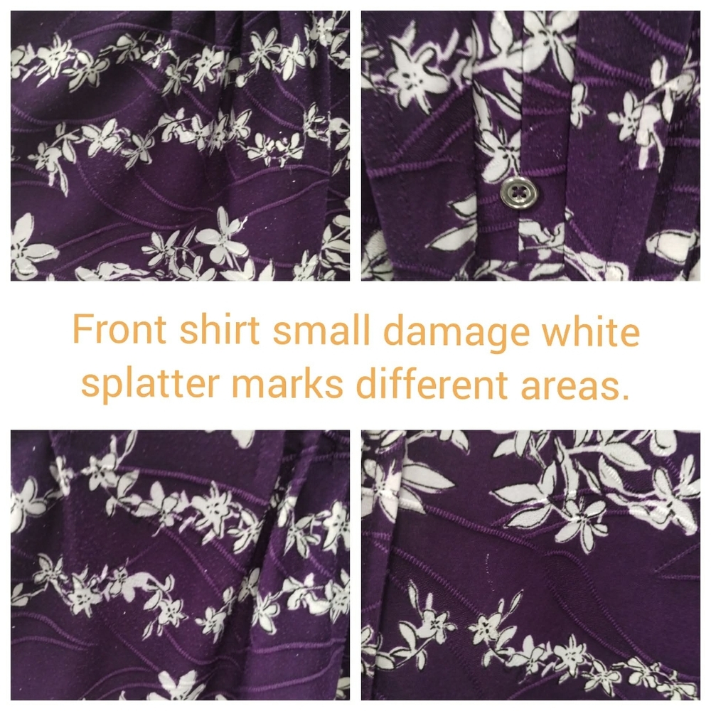 Croft & Barrow Shirt Womens 2X Plus White Purple Top Blouse Floral Casual Ladies - Picture 12 of 12